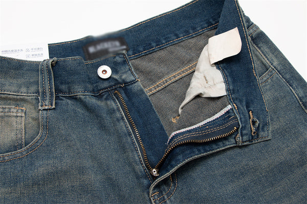 Denim Washed Wide-Leg Jeans NS916