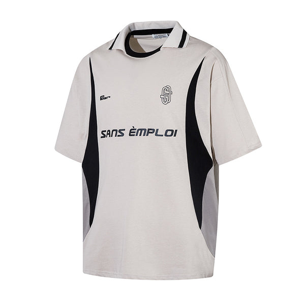 "Sans Emploi" Retro Football Short Sleeve Shirt NS919
