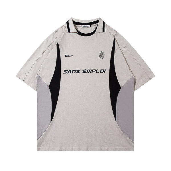 "Sans Emploi" Retro Football Short Sleeve Shirt NS919