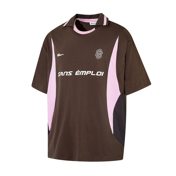 "Sans Emploi" Retro Football Short Sleeve Shirt NS919