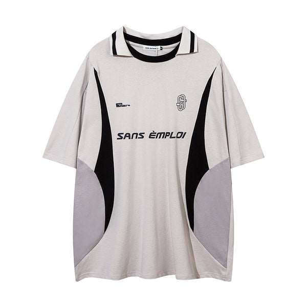 "Sans Emploi" Retro Football Short Sleeve Shirt NS919