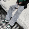 Light Checkered Baggy Polyester Pants NS816