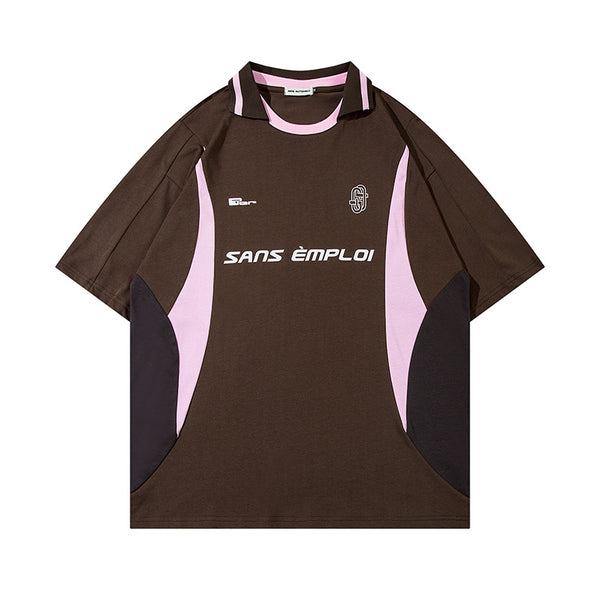 "Sans Emploi" Retro Football Short Sleeve Shirt NS919