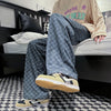 Light Checkered Baggy Polyester Pants NS816