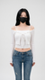 Korean Lace-Up Off-Shoulder Slim Crop Long Sleeve Top NS174