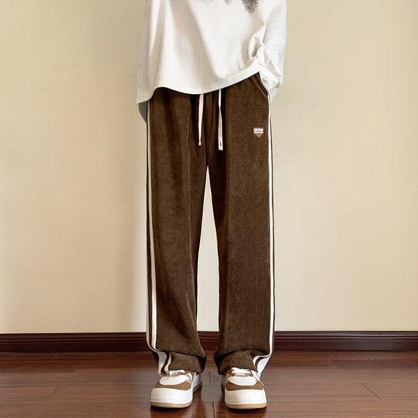 Corduroy Striped Wide-Leg Sweatpants NS540
