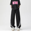 Triple Striped Wide Leg Baggy Track Sweatpants NS122