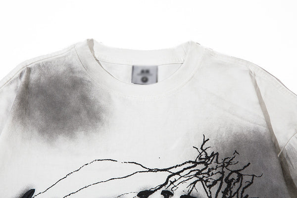"THE END" Dark Washed Graphic Tee NS397