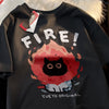 "FIRE" Kitten Graphic Tee Shirt NS783