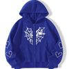 Spider Web Love Zip-up Hoodie Oversized NS512