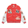 Varsity Graphic Embroidery Baseball Jacket NS526