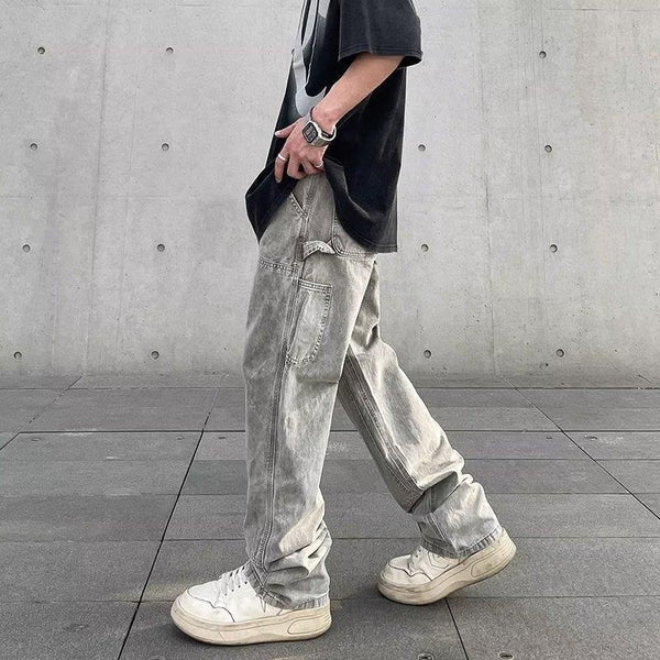 Gray Washed Street Straight Jeans NS628