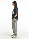 Gray Washed Street Straight Jeans NS628
