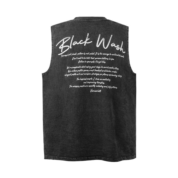 "Black Wash" Graphic Oversized Tank Top NS610