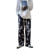 Tie Dyed Pleated Graphic Pants NS1233