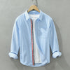 Button-Up Long-Sleeve Shirt Striped NS888