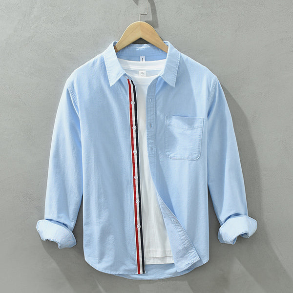 Button-Up Long-Sleeve Shirt Striped NS888
