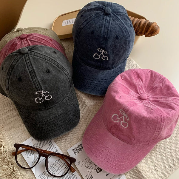 Cherry Distressed Baseball Cap NS118