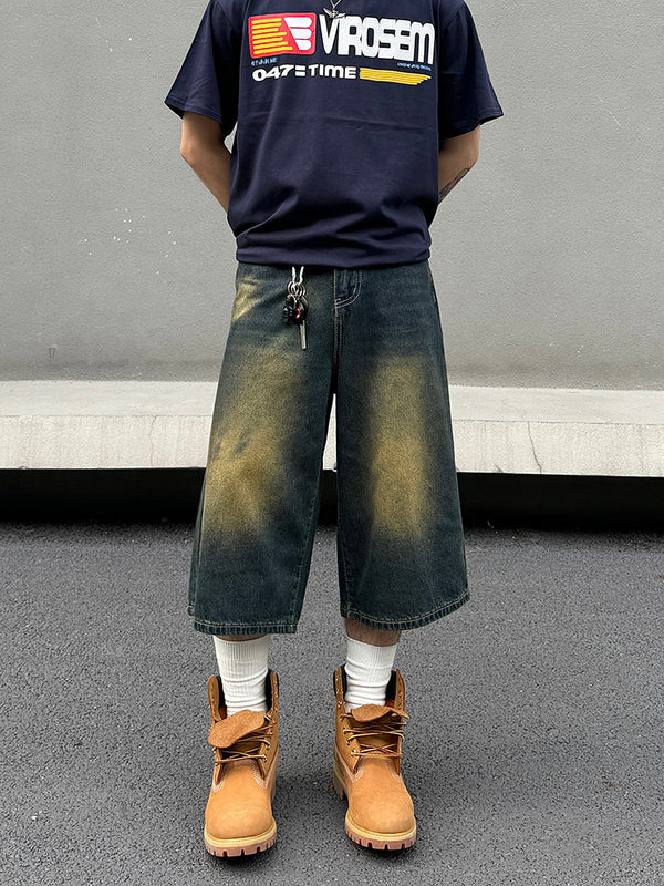 Washed Oversized Baggy Jean Shorts NS720