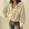 Crop Zip-Up Wool Hoodie NS345