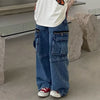 Trendy Casual Straight Wide-Leg Cargo Jeans NS395