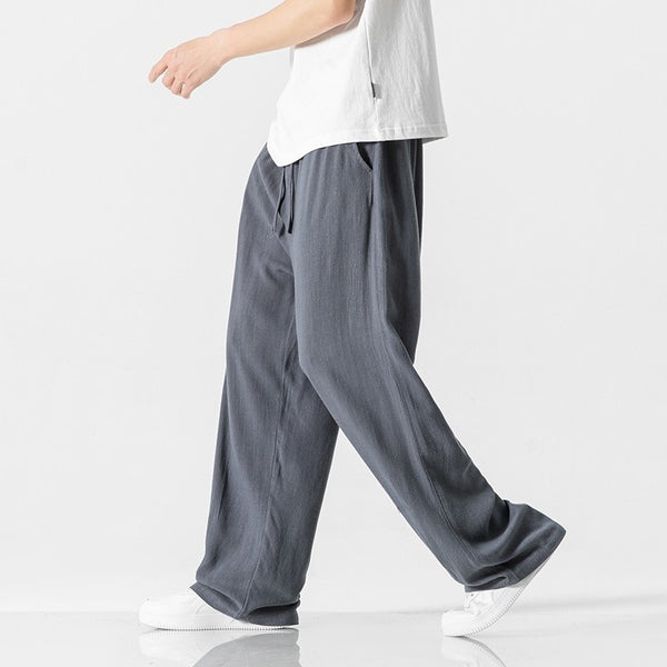 Thin Summer Loose Bamboo Straight Pants NS118