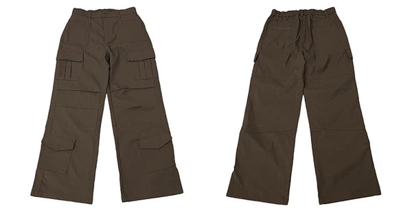 Wide Leg Baggy Cargo Pants Polyester Double Side Pockets NS832