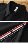 Button-Up Long-Sleeve Shirt Striped NS888