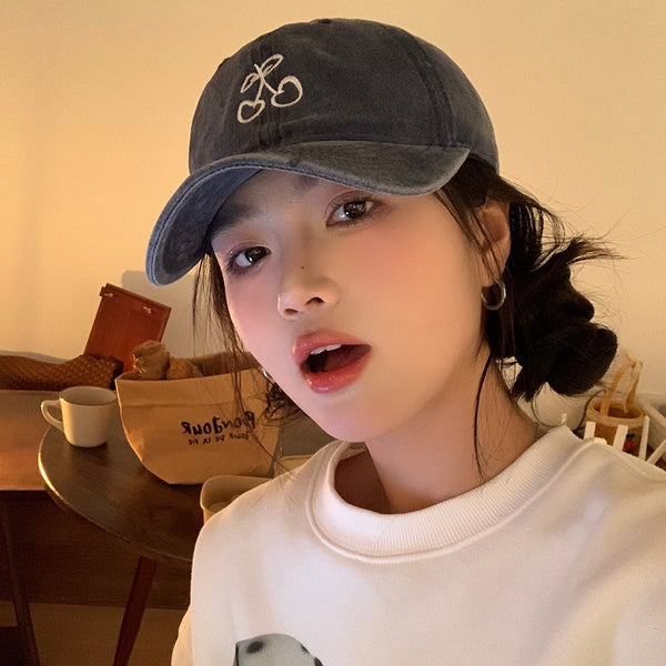 Cherry Distressed Baseball Cap NS118