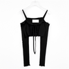 Korean Lace-Up Off-Shoulder Slim Crop Long Sleeve Top NS174