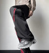 Baggy Wide-Leg V-Striped Sweatpants NS629