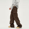 Wide Leg Baggy Cargo Pants Polyester Double Side Pockets NS832