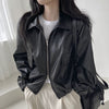 Crop Double Zipper Bomber Jacket NS814