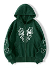Spider Web Love Zip-up Hoodie Oversized NS512
