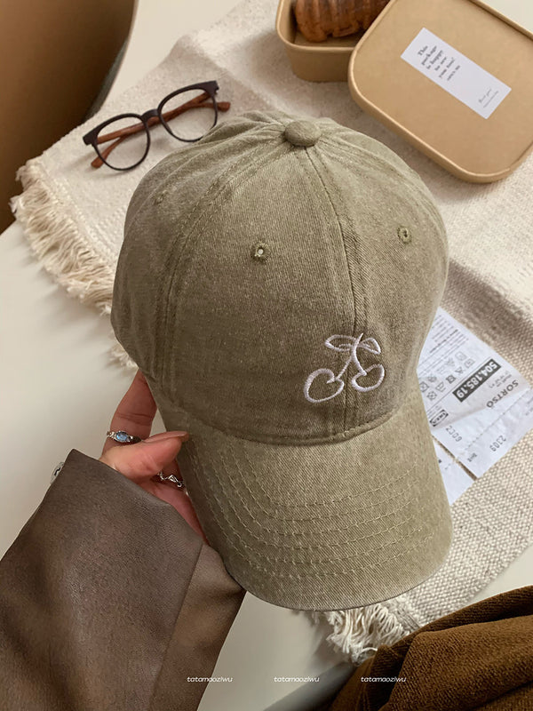 Cherry Distressed Baseball Cap NS118