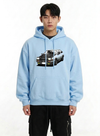 Retro Car Graphic Print Oversized Hoodie NS156