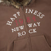 K-Fashion Fur Varsity Graphic Zip-Up Hoodie NS2298