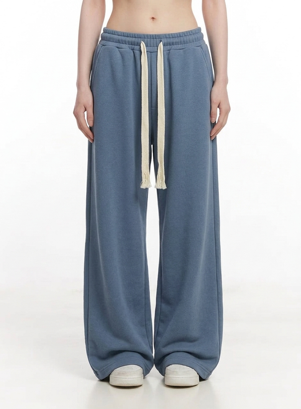 Loose Casual Cool Straight Drawstring Pants NS734