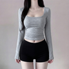 Slim Fit Crop Long Sleeve Top NS2273