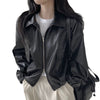 Crop Double Zipper Bomber Jacket NS814