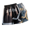 Oversized Basketball Letter Striped Shorts NS661