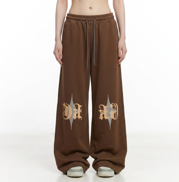 Baggy High Waist Straight Leg Sweatpants NS163
