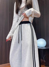 Double Stripe Oversized Baggy Wide-Leg Retro Sweatpants NS2290