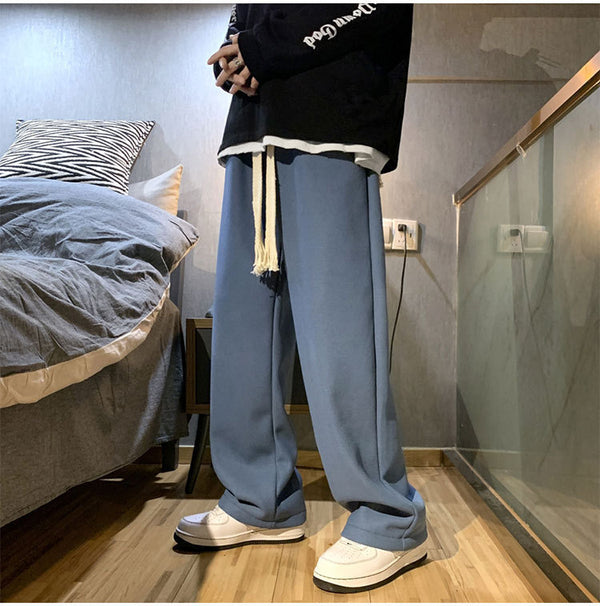 Loose Casual Cool Straight Drawstring Pants NS734