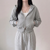 Women's K-fashion Crop Zip-Up Oversize Hoodie NS994