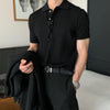 Quarter-Button Collared Polo Shirt NS124