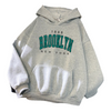 "1898 Brooklyn" Heavyweight Graphic Oversized Hoodie NS374