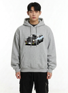 Retro Car Graphic Print Oversized Hoodie NS156