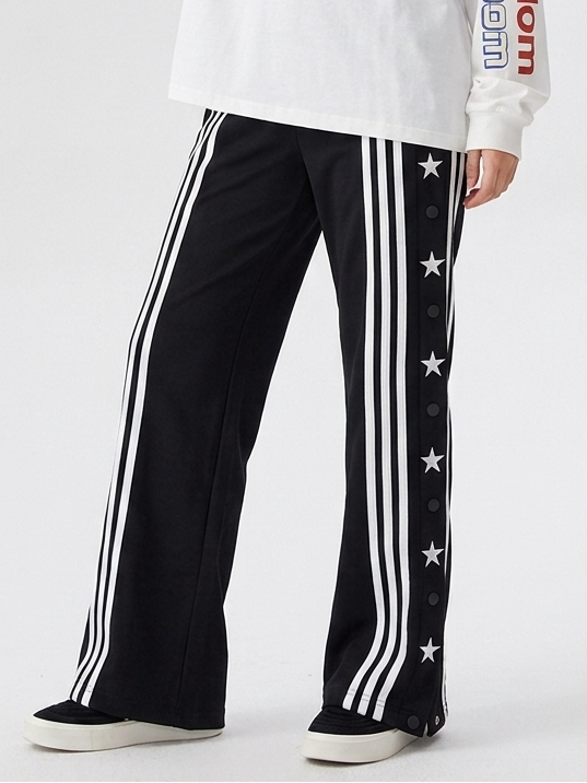 Star Striped Drawstring Straight Leg Sweatpants NS558