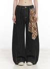 Bandana Hanging Detail Oversized Straight Leg Jeans NS362